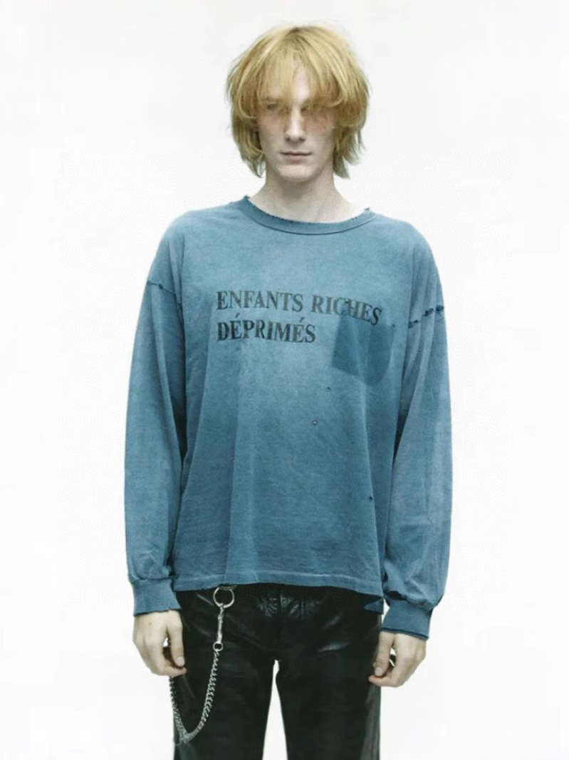 Enfants Riches Deprimes Erd Melancholic Second-Generation Washed Distressed Printed Long Sleeves