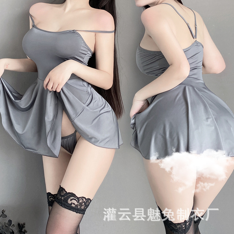 Charming Rabbit Small Chest Swimsuit Sex Underwear Women's Flirting Hot Bed Teasing Sling Nightgown Passion Pajamas 2055