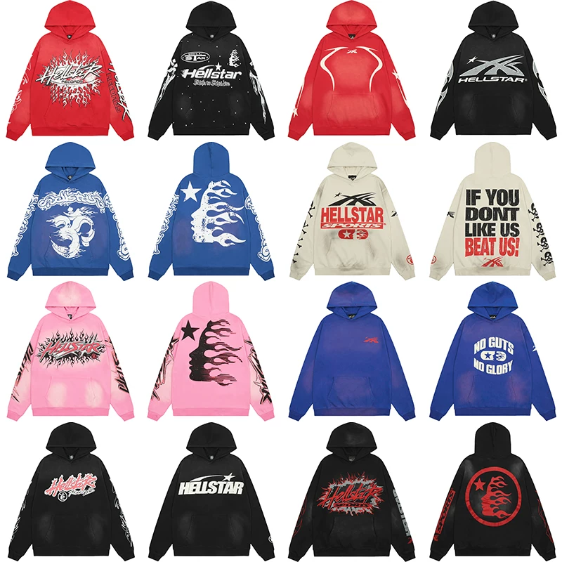 Collection of Large Logo Washed Cotton Hoodies for Men and Women