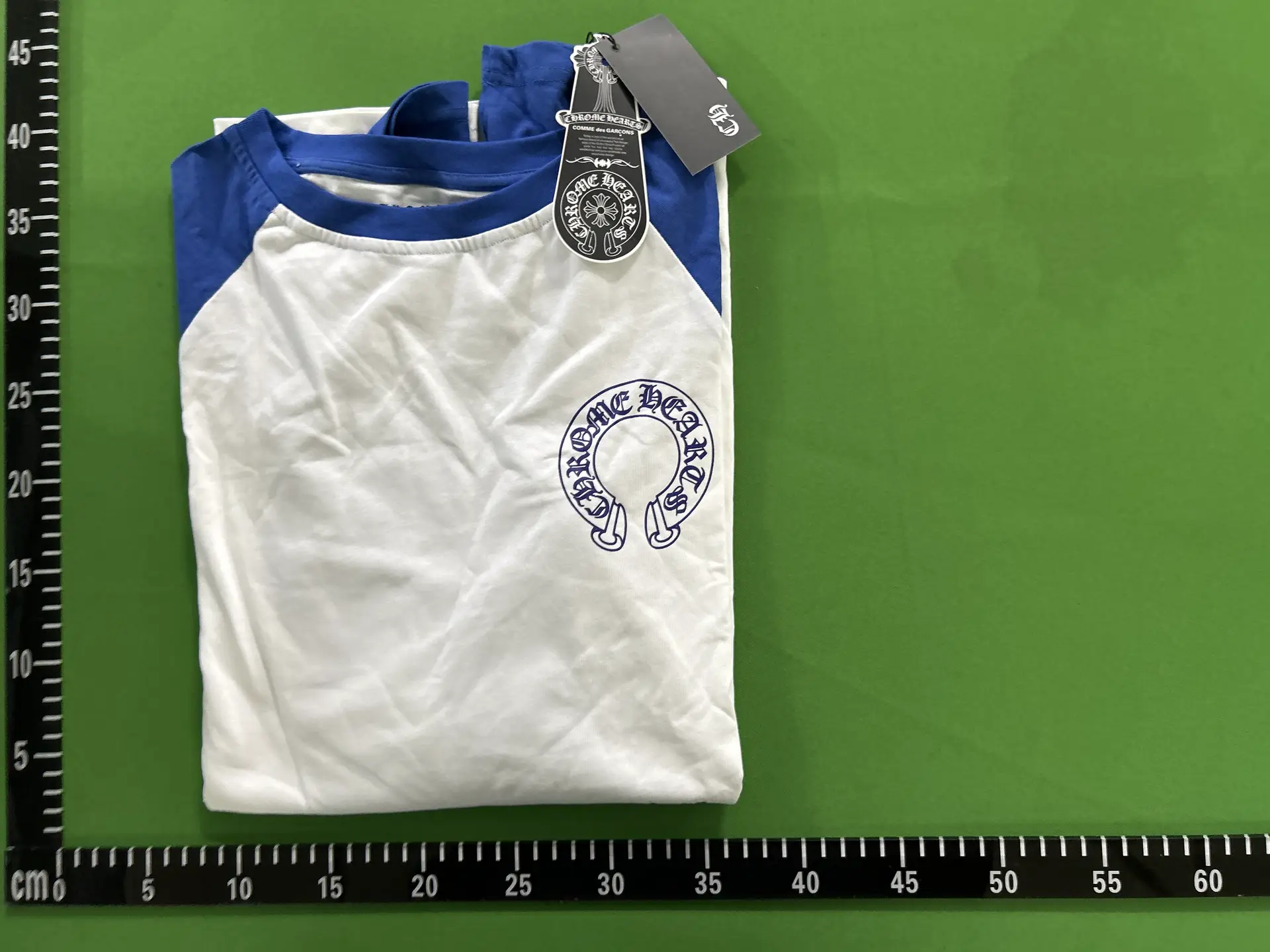 High-End Chrome Hearts Horseshoe Print Color-Blocked Raglan Letter Long-Sleeve T-Shirt, Unisex