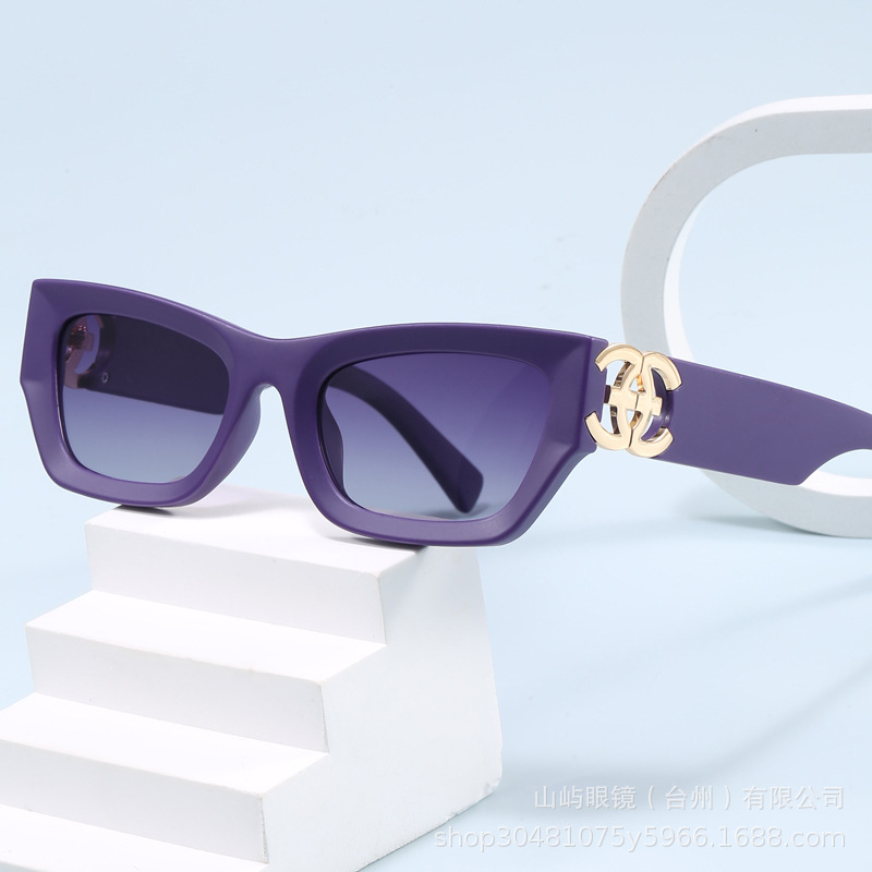 Europe and the United States cross-border retro small frame polarized sunglasses cat's eye sunglasses women's fashion trend personalized street concave shape