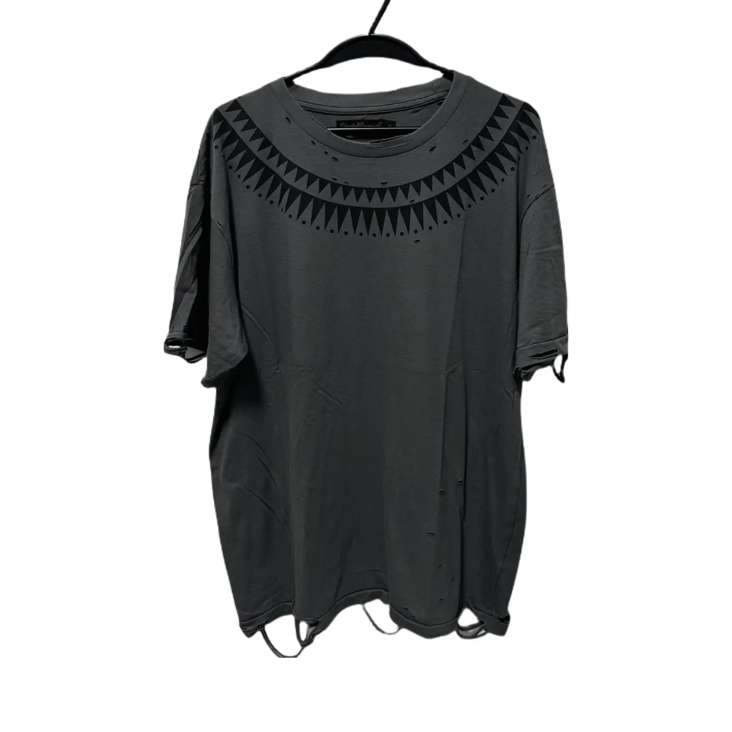 Undercover 03Ss Jagged Wormhole Destruction Print Gray Short-Sleeve