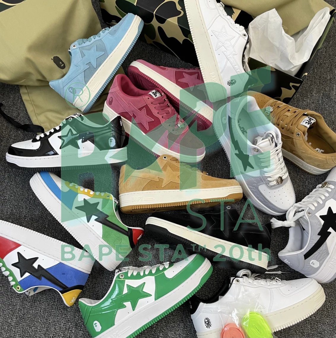 Bape Sta合集丨神物回归 头层牛皮+麂皮 日潮vibe AF空军男女低帮板鞋运动鞋球鞋