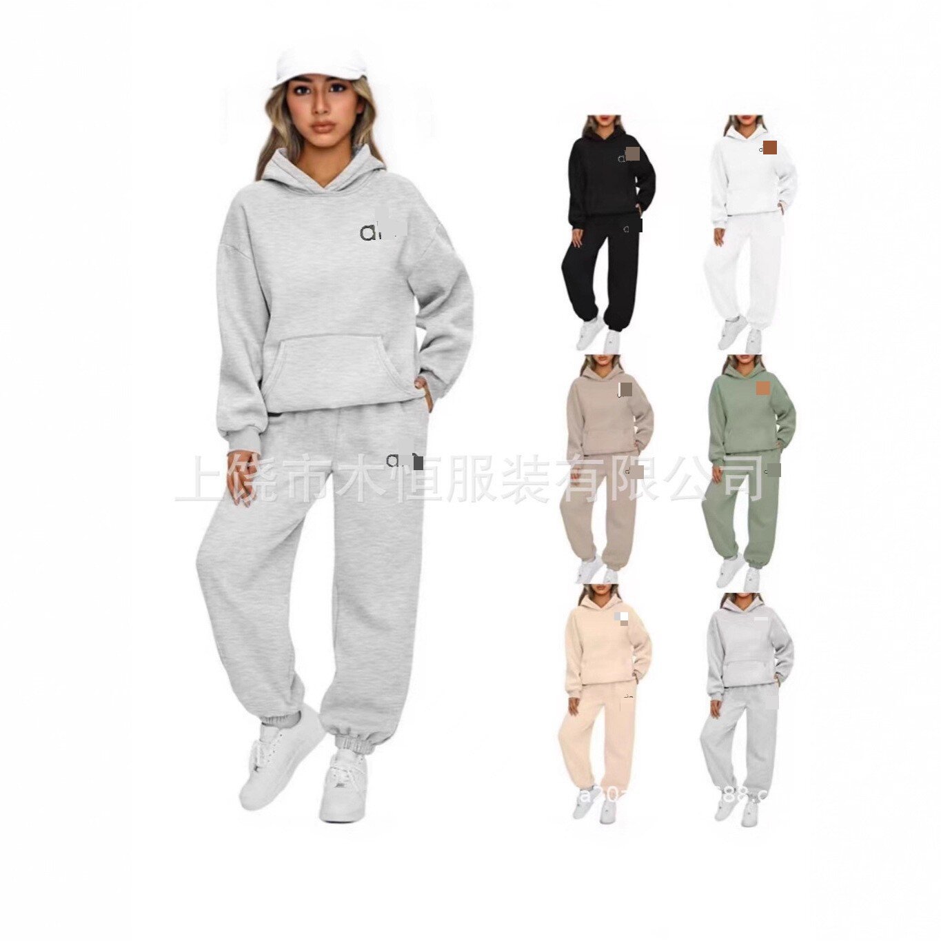 2025 Cross-Border Trendy Brand Sports Hooded Velvet Sweatshirt Printed 3D Stereo Letter Loose Suit