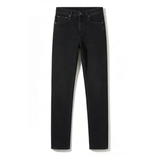 Hollow-Out Star Design on the Left Back Pocket, Pointed Star Design on the Right Pocket, Black Jeans 77030660