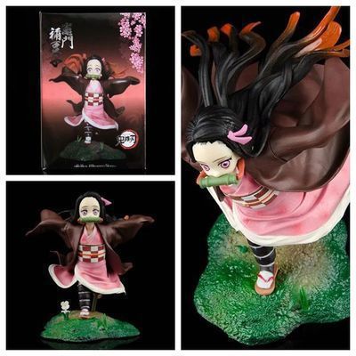 Animation Wholesale Demon Slayer: Kimetsu No Yaiba Gk Running Nezuko Sister Ghost Killing Team Scene Figure Model