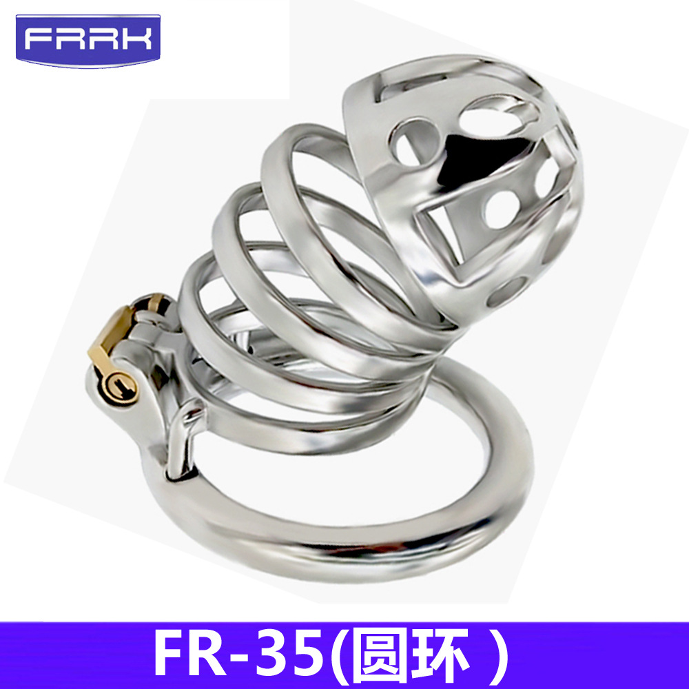 FRRK male CB6000 chastity lock penis lock chastity belt metal penis lock adult fun alternative toy