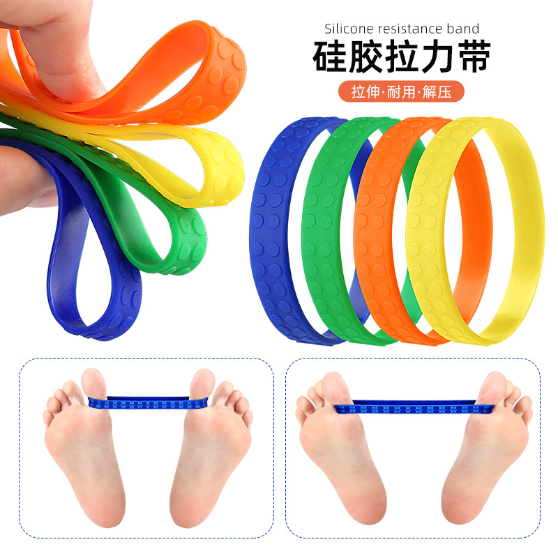 Silicone Building Block Pattern Dot Tension Band Hallux Valgus Big Foot Bone Training Tension Stretch Macaron Silicone Bracelet