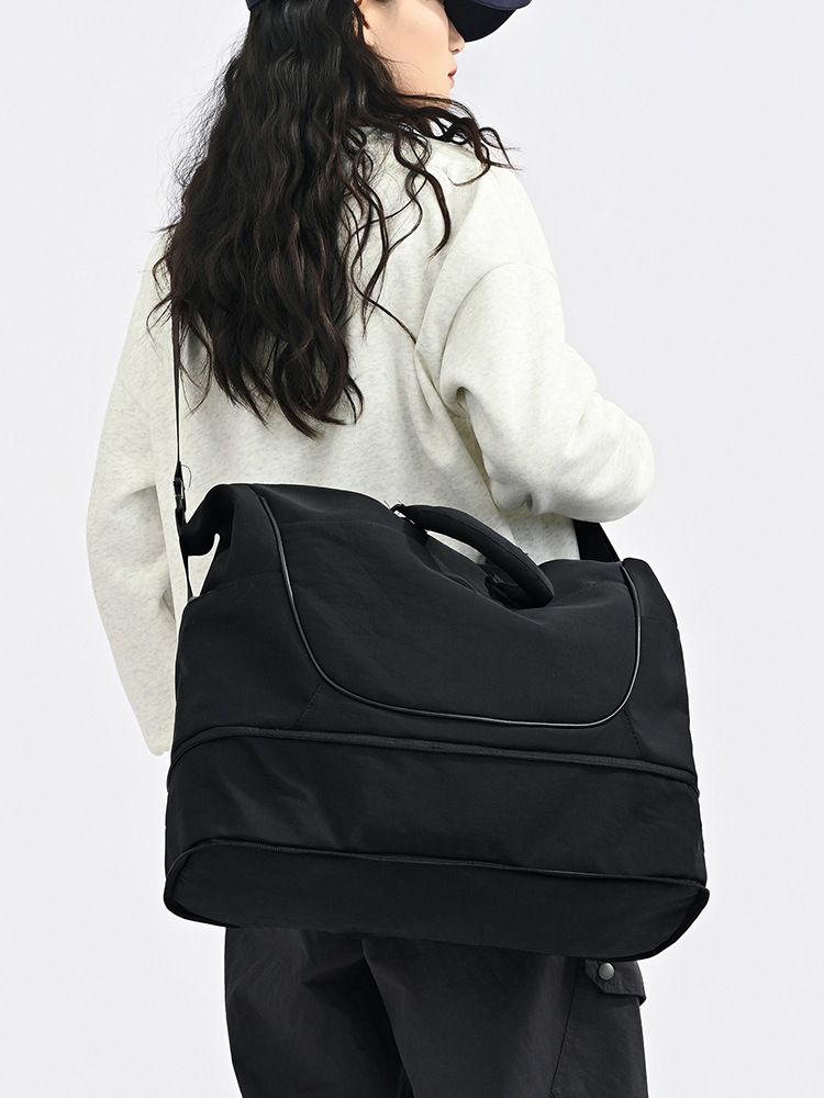 Cross-Border Large-Capacity Short-Distance Travel Bag, Solid Color Sports Travel Storage Bag, Luggage Bag, Handbag, Gym Bag