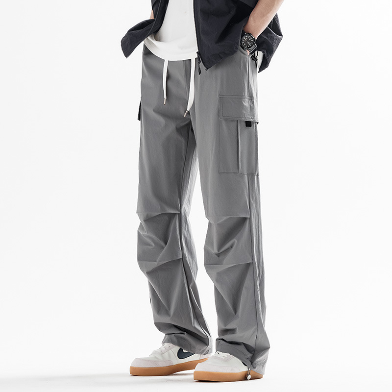 2024 Summer new outdoor functional wind parachute pants men's fashion brand straight casual pants European and American workwear pants