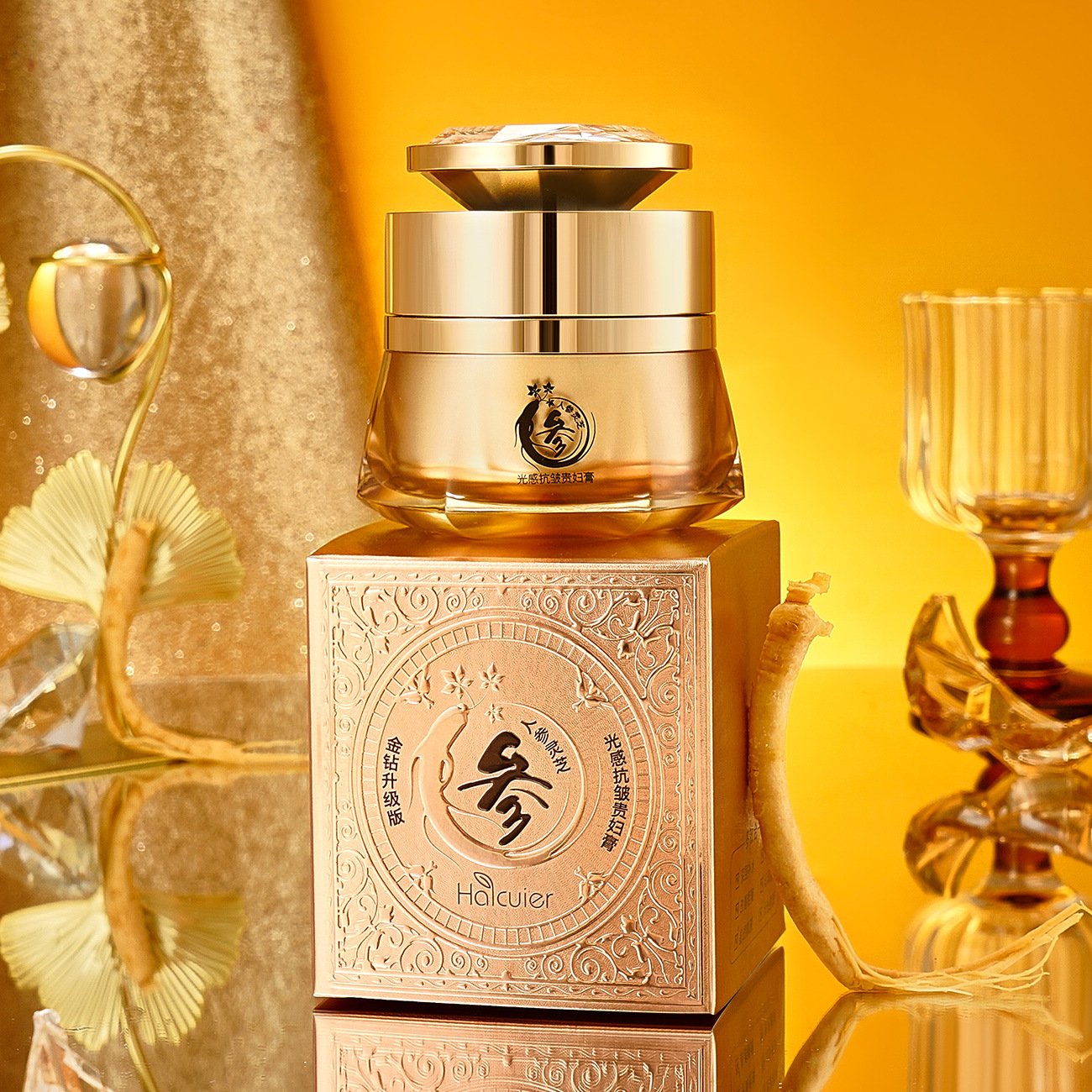 Haicuer ginseng Ganoderma lucidum anti-wrinkle Lady cream fade fine lines essence filling cream skin care hydrating makeup cream