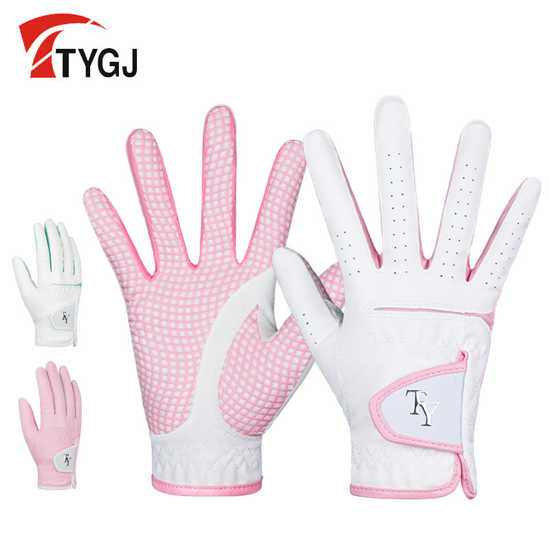 Spring and Summer New Sunscreen Golf Gloves Women's Non-slip PU Leather Korean Women's Sports Gloves PU Leather Hands