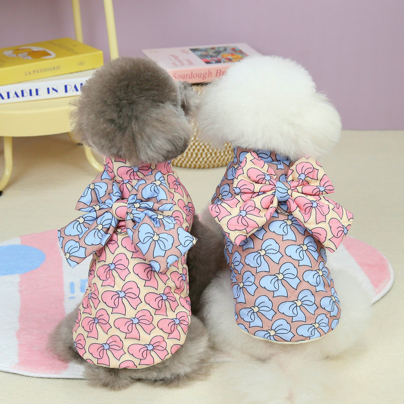 Pet clothing autumn and winter warm clothing dog clothing cat clothing small dog puppy teddy 24 heart listening cotton-padded clothes