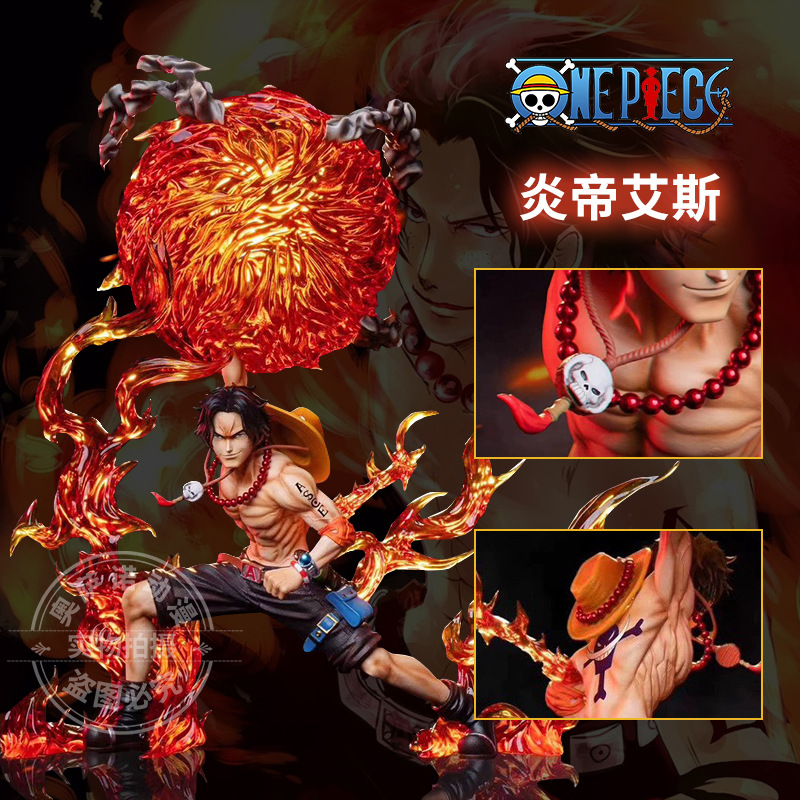 One Piece series high quality GK hand-made PT Yandi fire boxing ace anime high quality gk hand-made model decoration wholesale