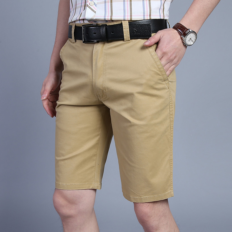 Summer Thin Stretch Casual Shorts Fashionable Men's Loose Straight Middle-aged Simple Half-length Pants Cross-Border