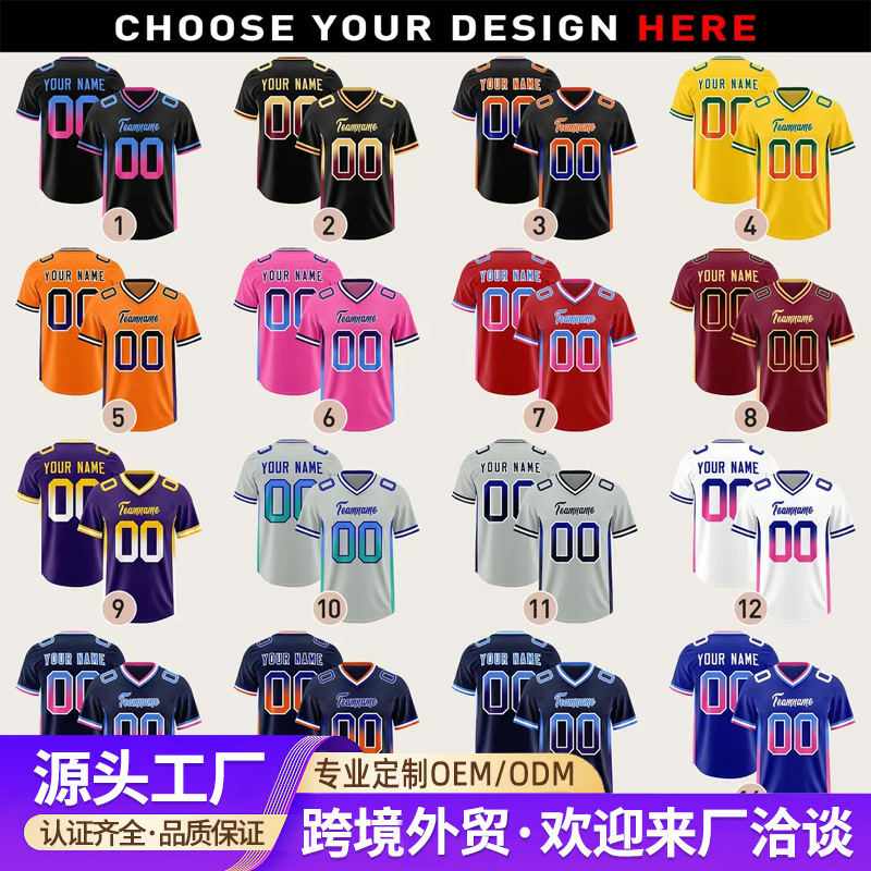 Rugby Uniform Customized Short-Sleeved American Football Uniform Customized Game Training Nfl Uniform Minnesota Vikings