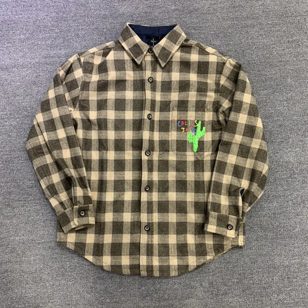 Travis Scott Cactus Jack Foam Cactus High Street Print Thickened Fleece Shirt Jacket