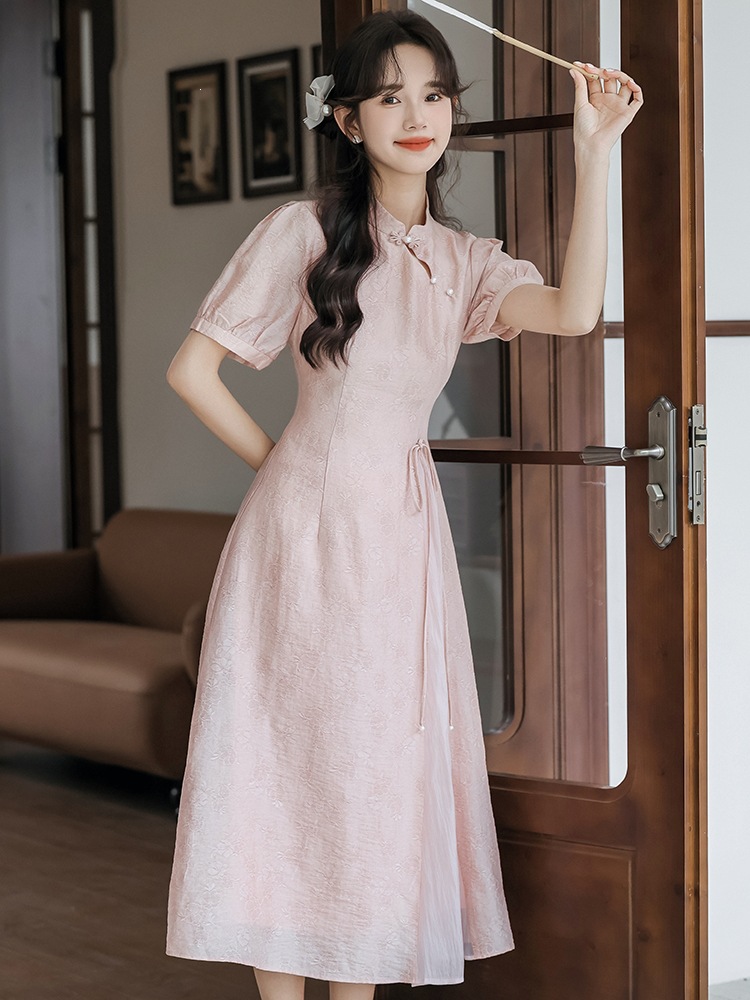 New Chinese-Style Women's Clothing, National Style Dress, Summer Version of Improved Cheongsam, Young Style, Suitable for Daily Wear
