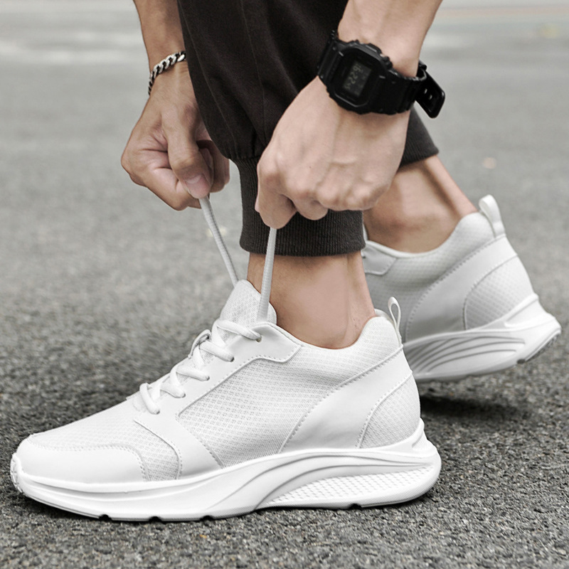Cross-Border Summer Breathable Mesh Sports Shoes, Lightweight, Fashionable, Invisible Internal Height-Increasing Casual Running Shoes, Versatile Men's Shoes