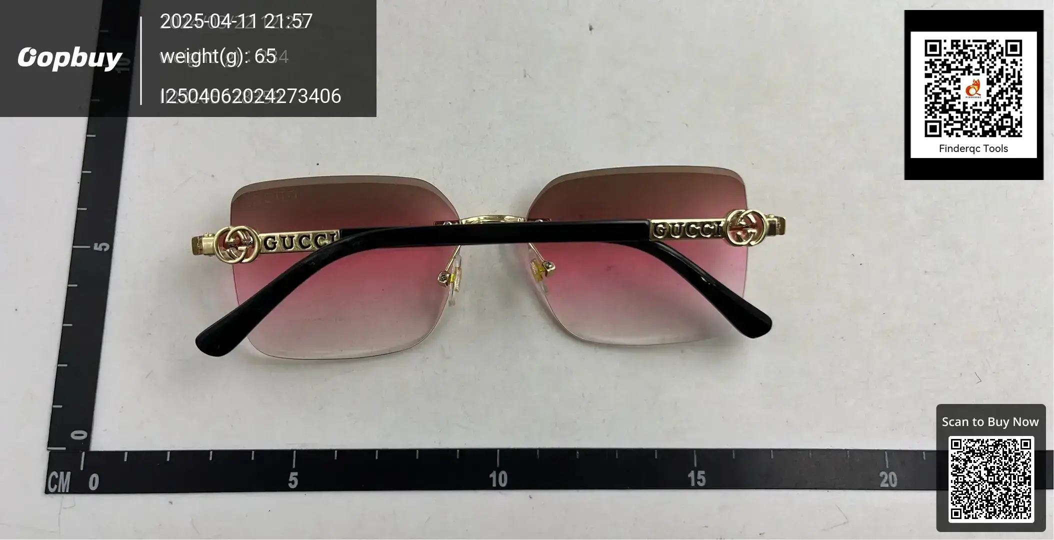 Gucci Rimless Gradient Pink Sunglasses