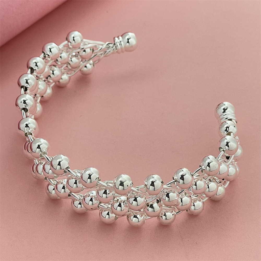 Foreign trade export silver-plated fashion multi-bead bracelet net red fashion in stock supply bracelet in stock wholesale