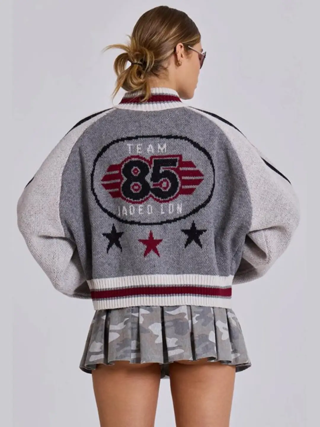European and American 24Aw Autumn and Winter New Batwing Sleeve Loose Sexy Warm Knitted Sweater Jacket with Stand Collar and Zipper