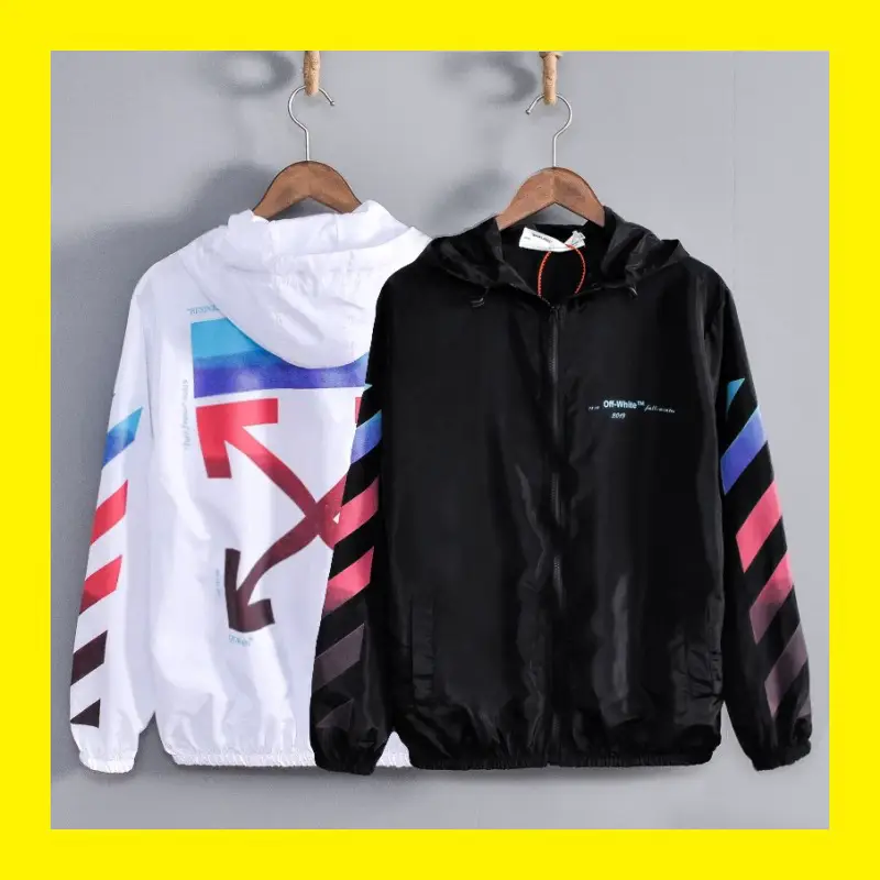 Off Gradient Arrow Sun Protection Clothing for Men and Women Couples Ow Trendy Brand Air-Conditioning Shirt Outdoor Sports and Leisure Hoodie Light and Thin