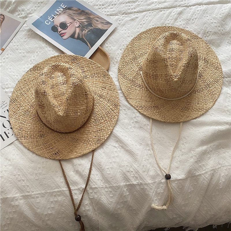 New Small Mesh Handmade Breathable Rafael Hat Women's Summer Vacation Style Sunshade Hat Crossbody Photo Hat