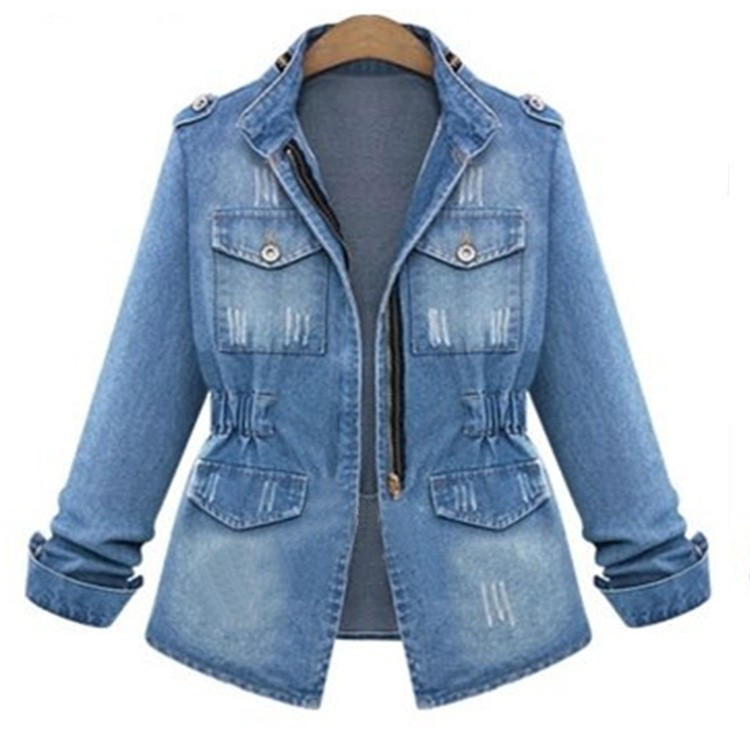 Creative 2025 Summer Urban Style Denim Long Sleeve Stand Collar Slim Fit Women's Jacket Origin Supply
