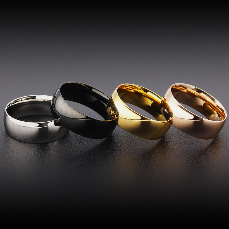 European and American Men's Popular Ring Titanium Steel Stainless Steel Couple Ring Thumb Index Finger Middle Finger Tail Ring Gold-Plated Men's Style
