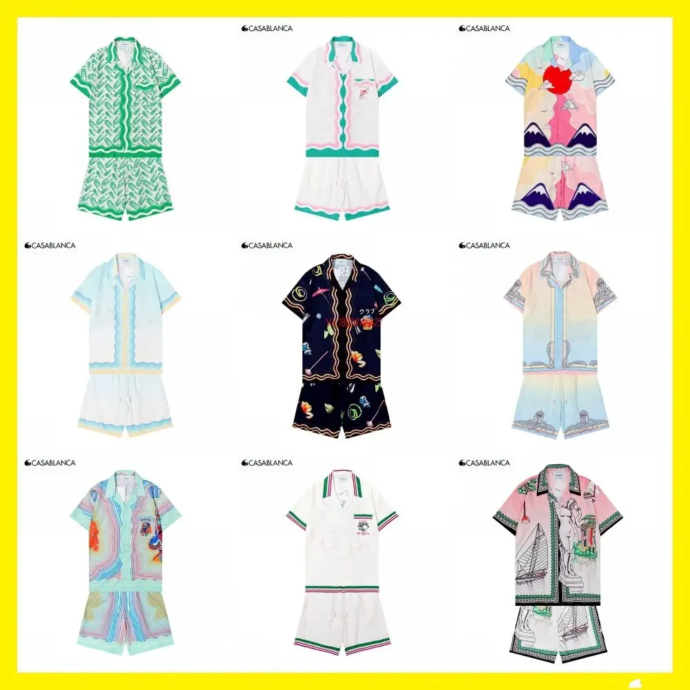 Casablanca Casablanca Retro Trendy Beach Short-Sleeved Floral Shirt Couple Shorts Suit Two-Piece Set