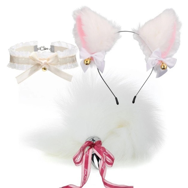 Cute Cosplay Bell Cat Ear Headband Hair Accessory Quirky Hair Clip Cat Plush Headband Animal Ear Maid Hair Accessory for Women