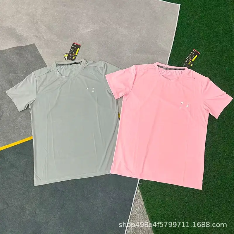 Summer Ice Silk Sports Quick-Drying Short-Sleeved Men's Running Breathable Training Outdoor Basketball Loose Simple Versatile Men's T-Shirt