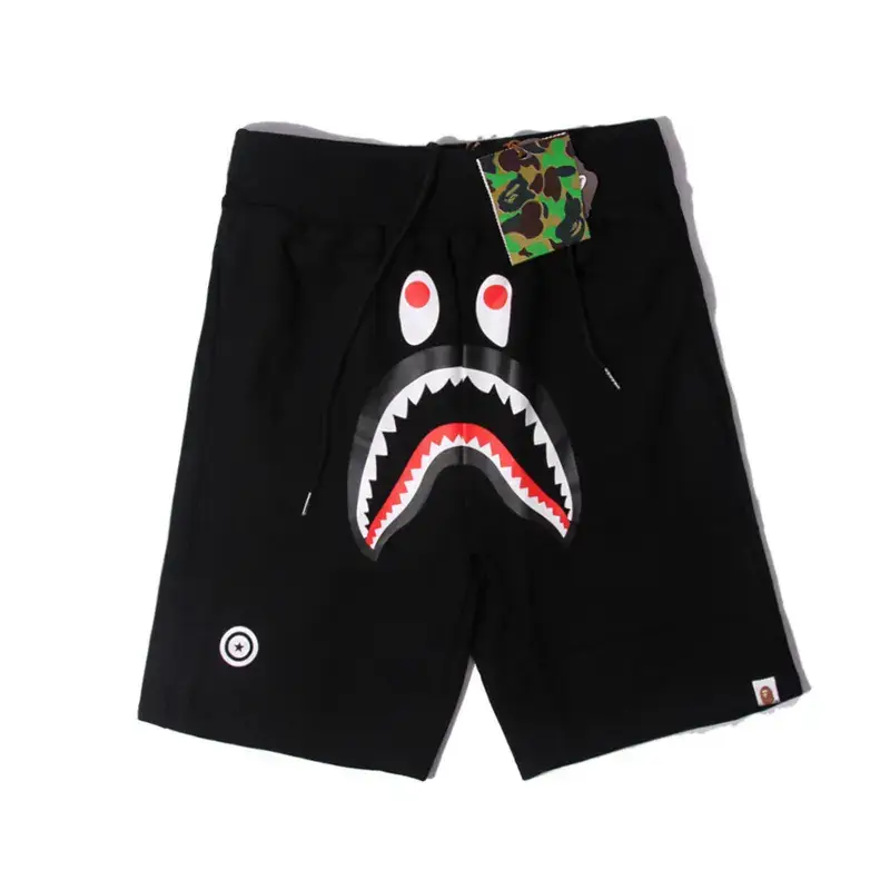 Cross-border in stock and fast delivery Bape Shark Camouflage Junior Casual Shorts Mid-length Pants Unisex All-match Luminous Beach Pants