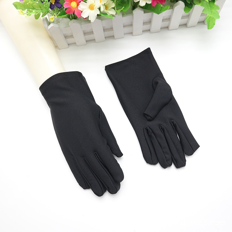 Women's Spandex Gloves, Thin, Elastic, Sun Protection, Black, for Driving, Unisex, Etiquette, Jewelry