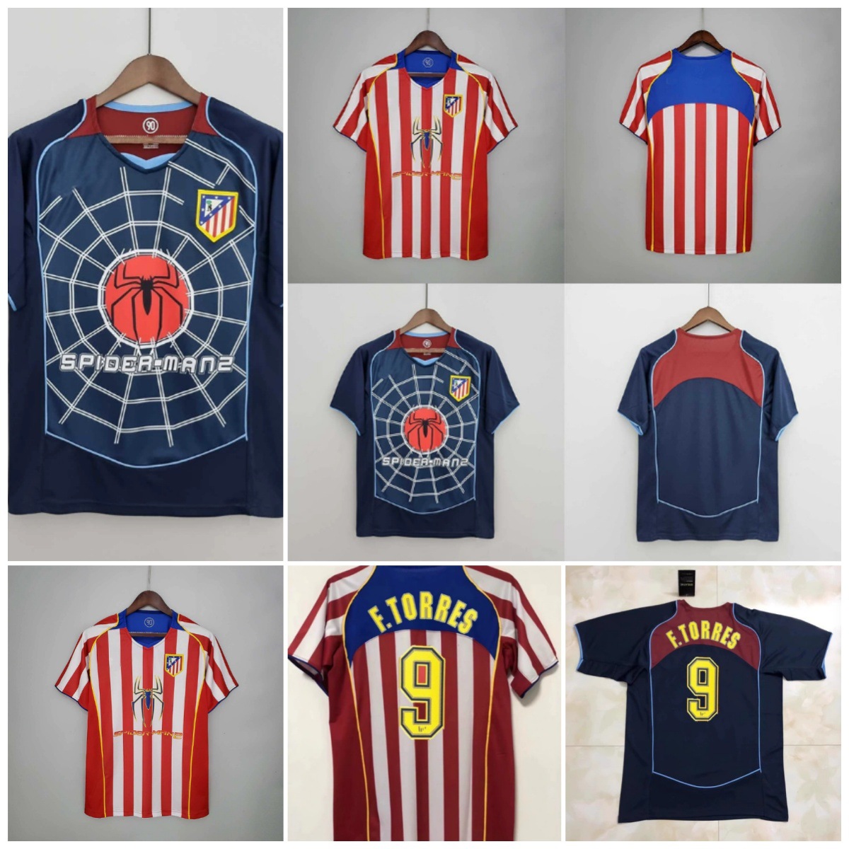0405 Atletico Madrid Retro Jersey Football Uniform Atletico Madrid Retro Jersey Shirt Thai Version