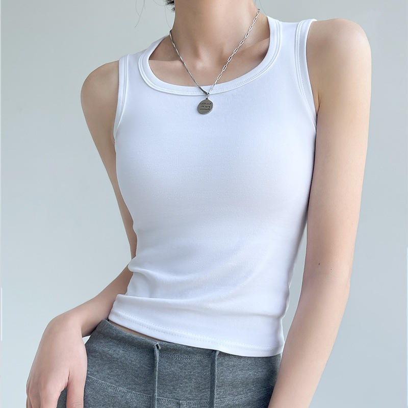 High-End White Camisole for Women 2026 New Summer Style Inner Wear Base Layer to Cover Side Breasts and Can Be Worn Outside as a Sports Sleeveless Top