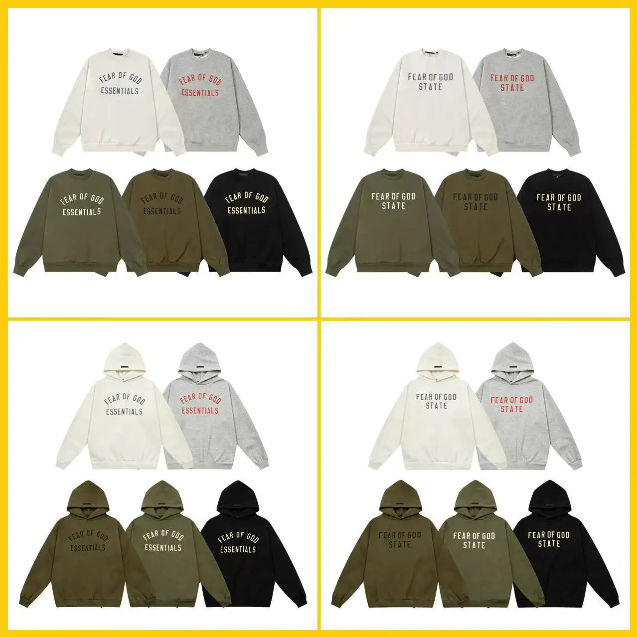 New FOG ICON double line autumn and winter American high street fashion casual fleece-lined hooded sweater men and women ins hoodie