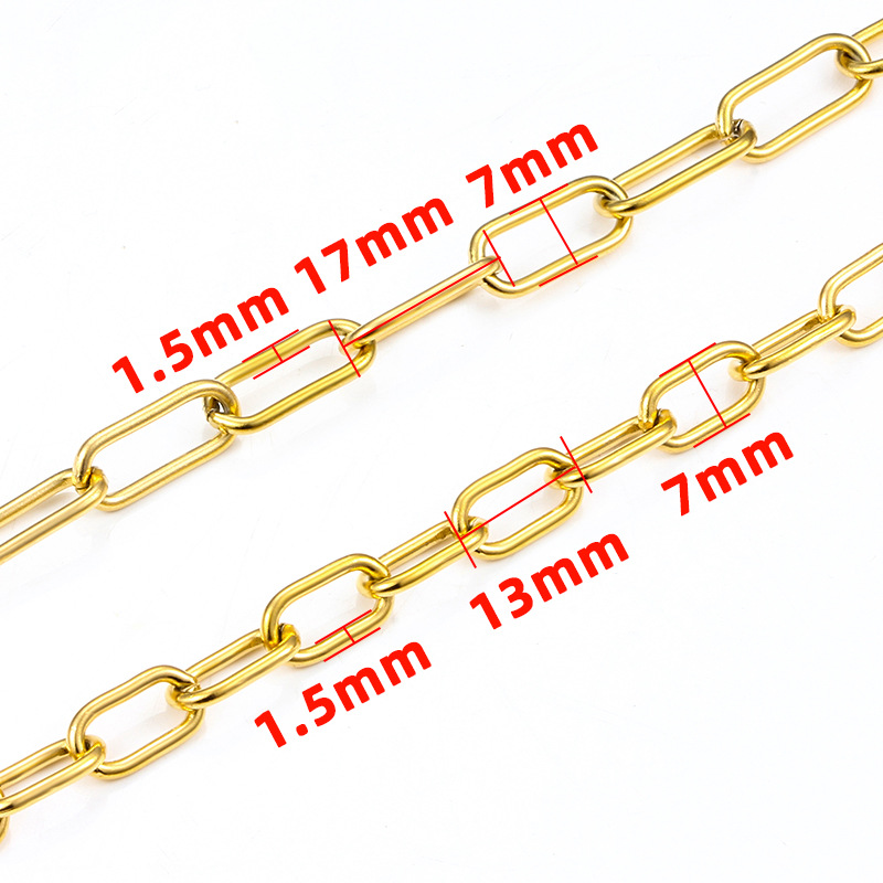 New stainless steel cross chain Oval chain does not fade men's and women's necklace bracelet jewelry chain diy a generation of hair