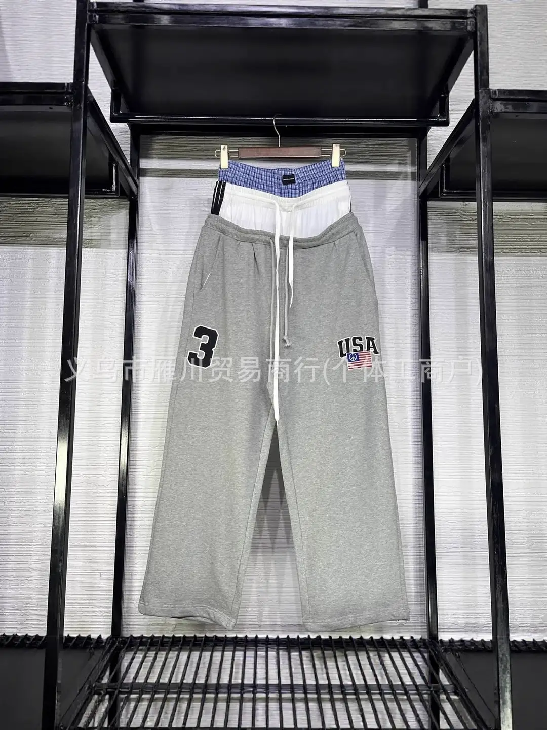 Cross-Border Niche Trendy Brand Printed Sweatpants Vibe Style Casual Sports Men's and Women's High Street Hip-Hop Loose Wide-Leg Pants