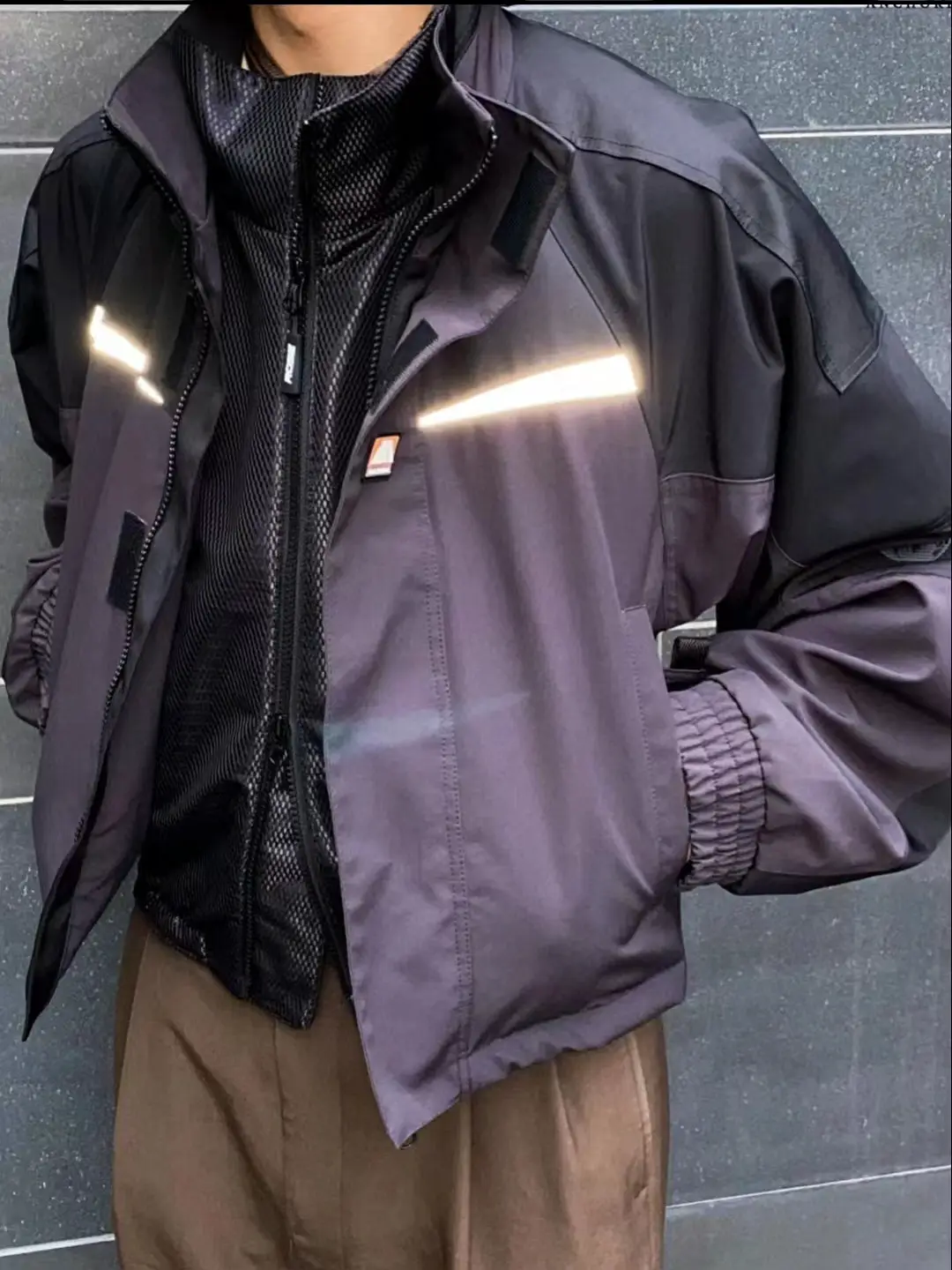Spot dismantling and production! MARTINE ROSE short contrasting color spliced motorcycle covered ancient cotton jacket jacket jacket