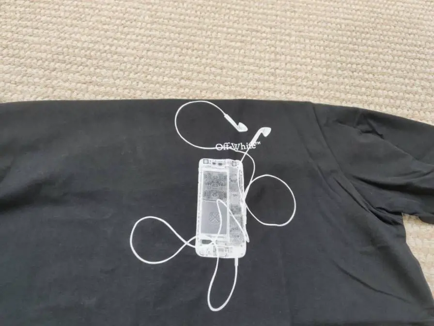 Off-White Earphones Graphic T-Shirt Black