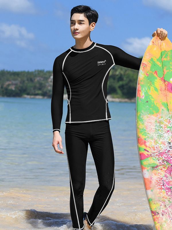 Long-sleeved trousers swimsuit men's two-piece swimsuit men's beach surfing suit plus size sun protection suit