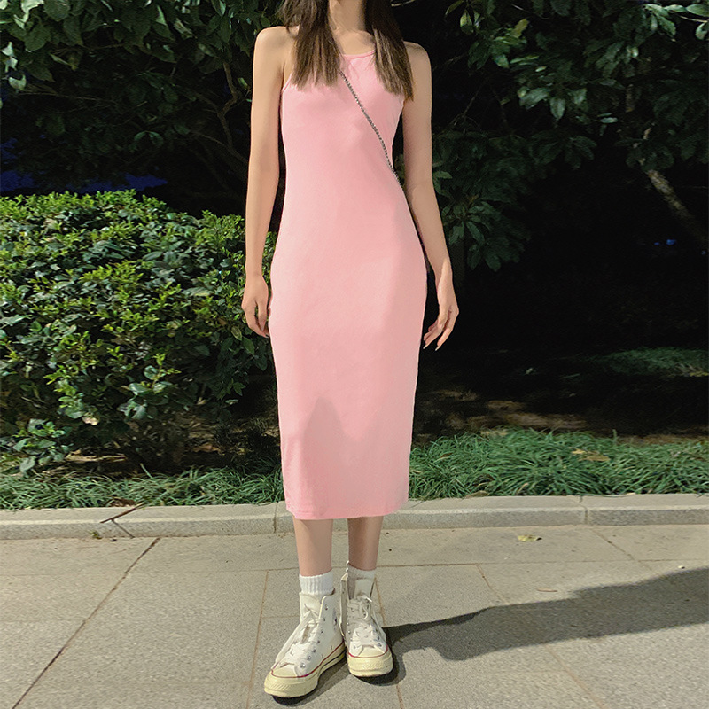 Cross-Border Strapless Dress for Women 2026 Summer High-End Pure Desire Style Slim-Fit Korean Style Long Bodycon Dress Slimming Sleeveless
