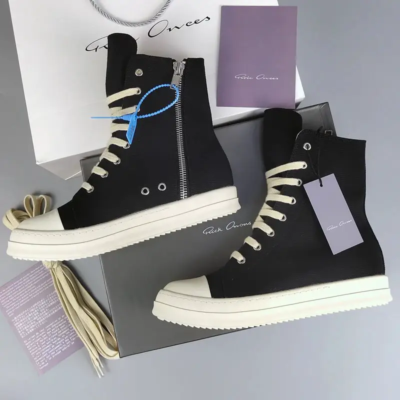 High-Top Shoes for Men, Spring and Autumn, Thick-Soled Canvas Shoes, Height-Increasing, Versatile for All Seasons, Short Boots for Women, Casual Sneakers, White Shoes