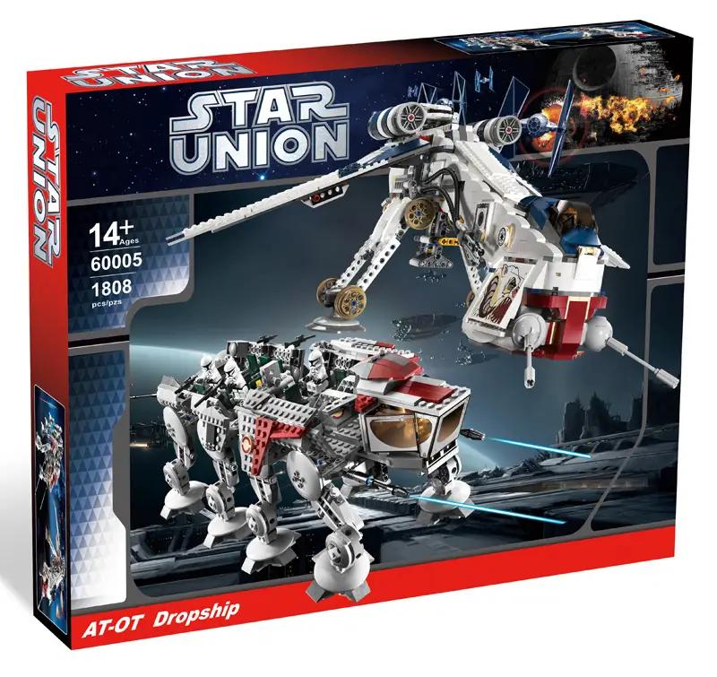 Chinese Building Blocks Star Wars Republic Airdrop Warship 10195 kids Assemble Chinese Building Blocks Toy 05053
