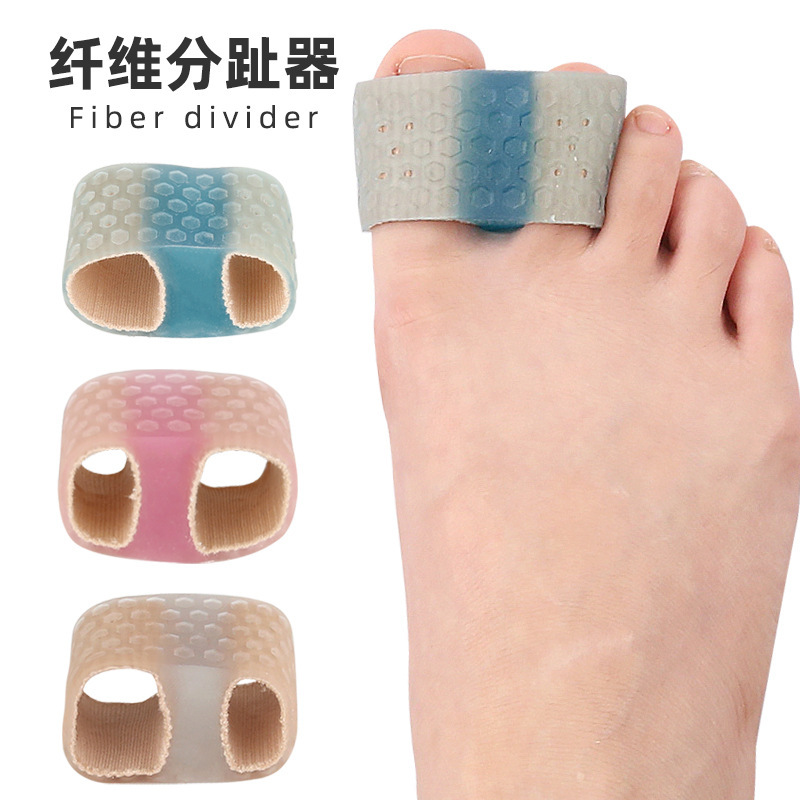 Double toe separator thumb valgus big foot bone overlapping toe separator men's and women's fiber double hole toe set orthosis