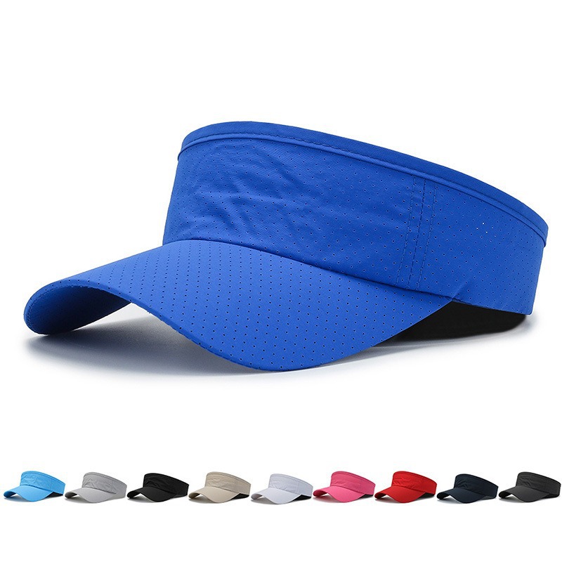 Summer New Style Empty Top Hat Light Plate Perforated Sun Hat Marathon Quick-Drying Outdoor Running Sun Protection Baseball Cap for Men and Women