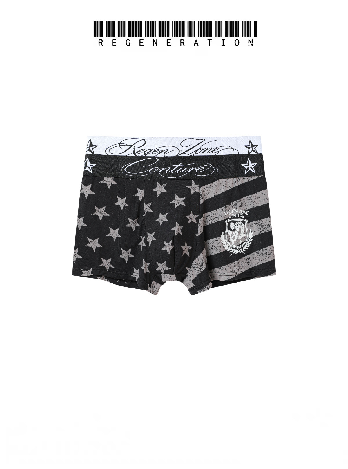 Regen Zone 26Ss National Flag Double Waist Star Patchwork Modal Boxer Briefs QC-foto van TAOBAO op Qualit.ly