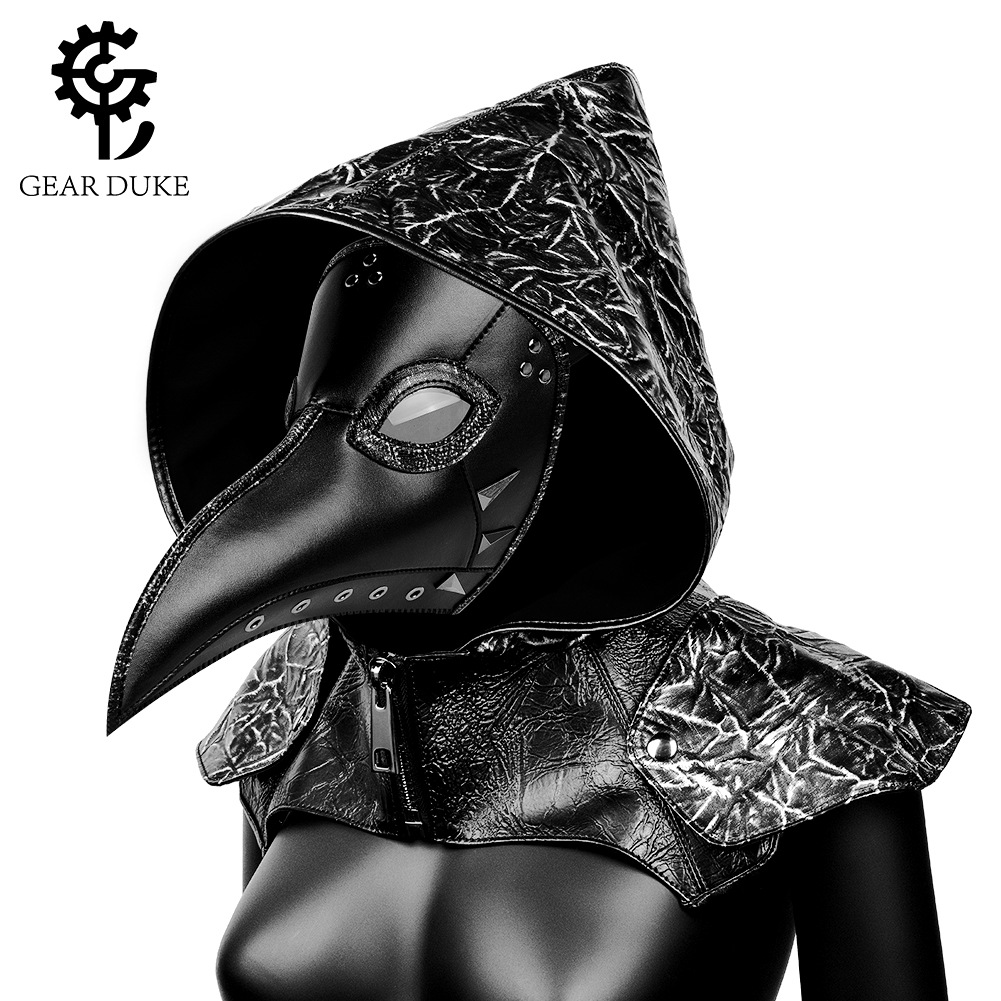 European and American Halloween stitching contrast color European and American plague Crow doctor bird mask headgear Ball festival party supplies